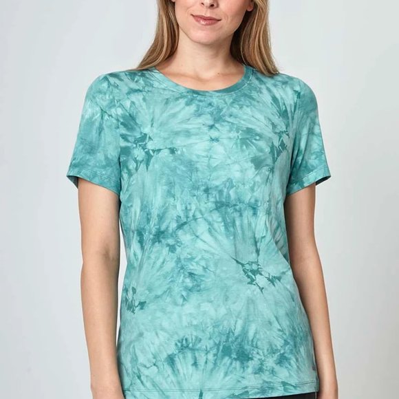 NWT Mondetta Women's Crew Neck Arctic Combo Tie Die T-Shirt Size L $50 4D134 - Picture 1 of 2